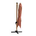 Ensemble parasol déporté inclinable carré (3 x 3m) 250g/m² + 4 dalles lestées