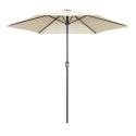 Ensemble parasol droit inclinable 180g/m² (Ø3m) avec pied pliant + 4 dalles lestées
