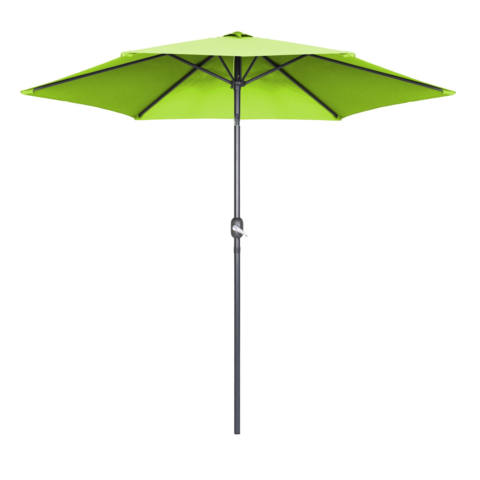 Ensemble parasol droit inclinable 180g/m² (Ø3m) avec pied pliant + 4 dalles lestées