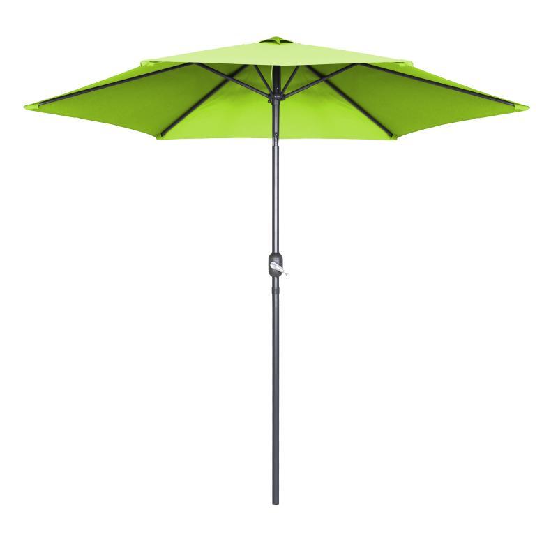 Ensemble parasol droit inclinable 180g/m² (Ø3m) avec pied pliant + 4 dalles lestées