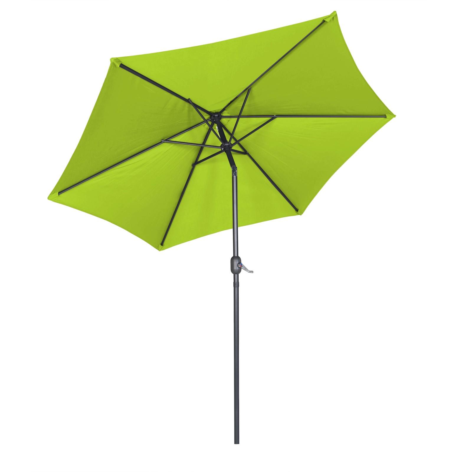 Ensemble parasol droit inclinable 180g/m² (Ø3m) avec pied pliant + 4 dalles lestées Ensemble parasol droit inclinable 180g/m² (Ø3m) avec pied pliant + 4 dalles lestées