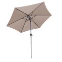 Ensemble parasol droit inclinable 180g/m² (Ø3m) avec pied pliant + 4 dalles lestées