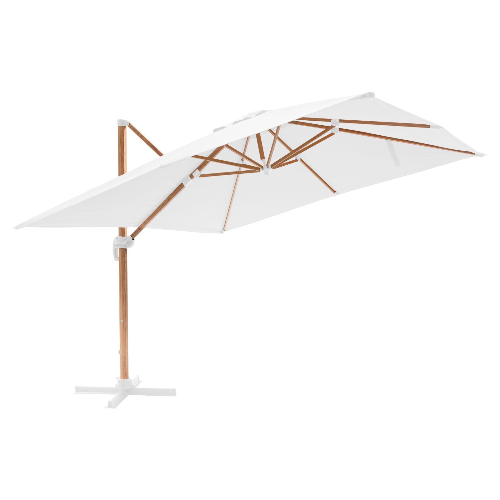 Parasol déporté inclinable carré mât effet bois (3 x 3m) - 250g/m²