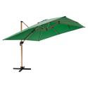 Parasol déporté inclinable carré mât effet bois (3 x 3m) - 250g/m²
