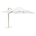 Parasol déporté inclinable carré mât effet bois (3 x 3m) - 250g/m²