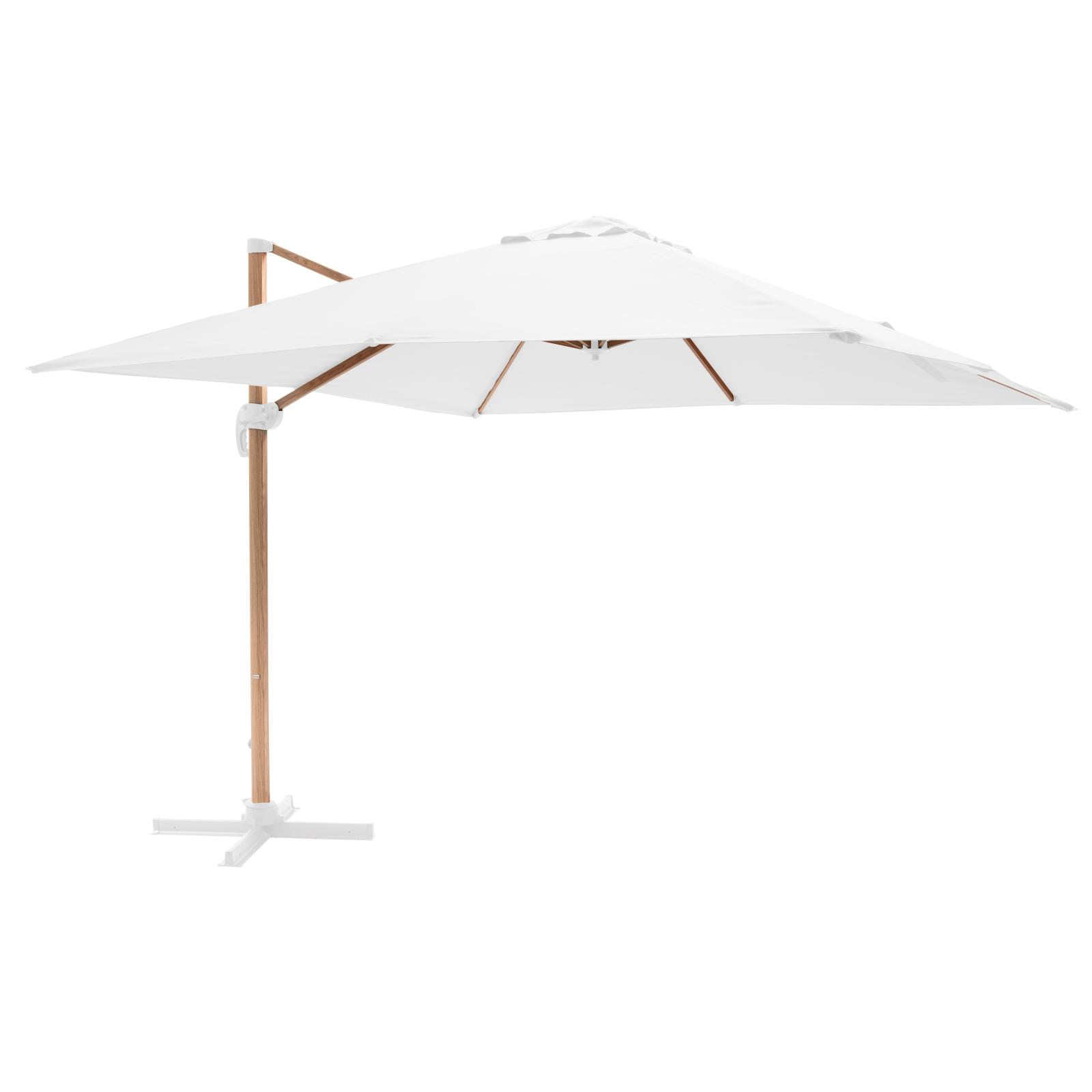 Parasol déporté inclinable carré mât effet bois (3 x 3m) - 250g/m²