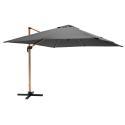 Parasol déporté inclinable carré mât effet bois (3 x 3m) - 250g/m²