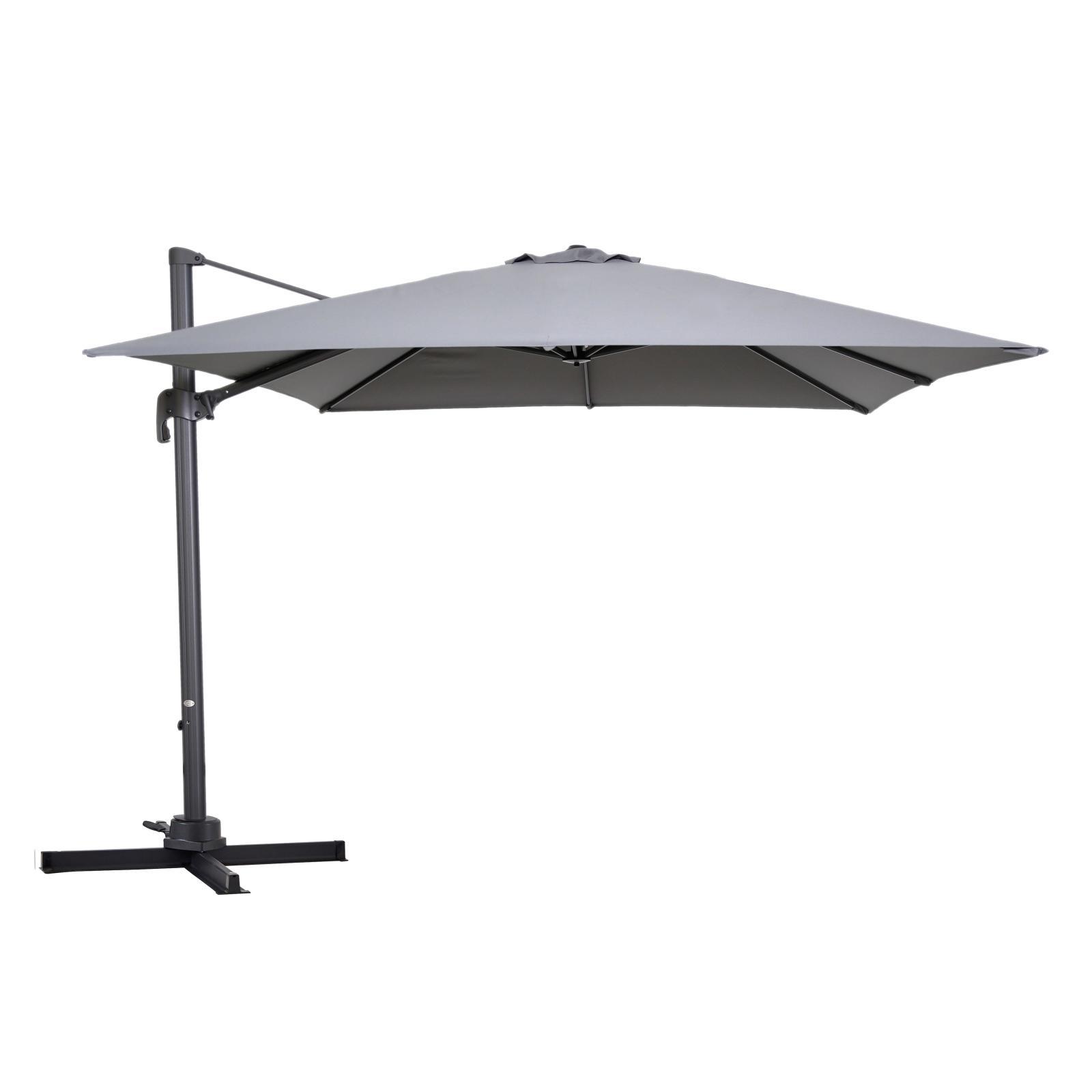 Parasol déporté carré rotatif 360° (3 x 3m) - 250g/m²