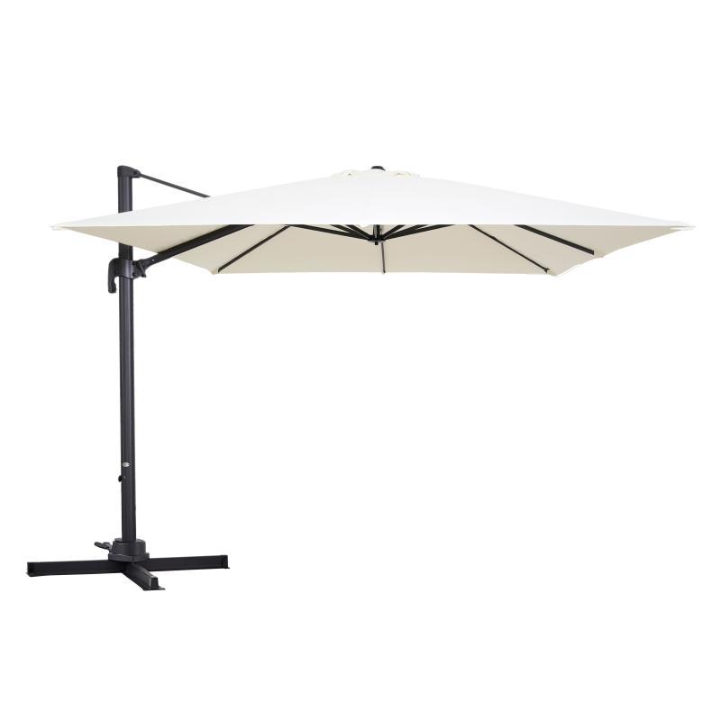 Parasol déporté carré rotatif 360° (3 x 3m) - 250g/m²