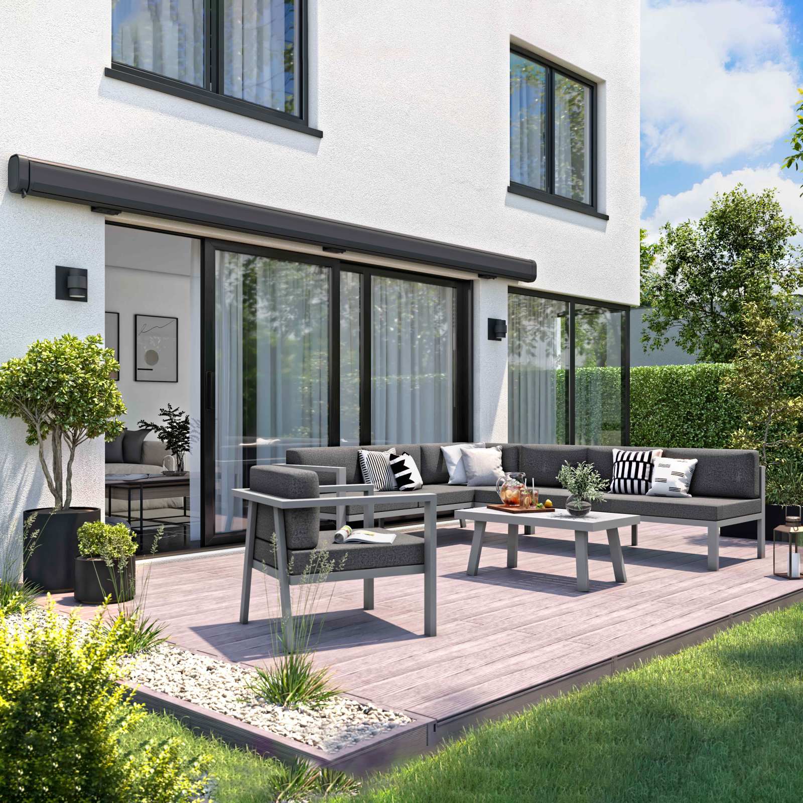 Store banne électrique + Led avec coffre intégral 5 x 3 m Store banne électrique + Led avec coffre intégral 5 x 3 m