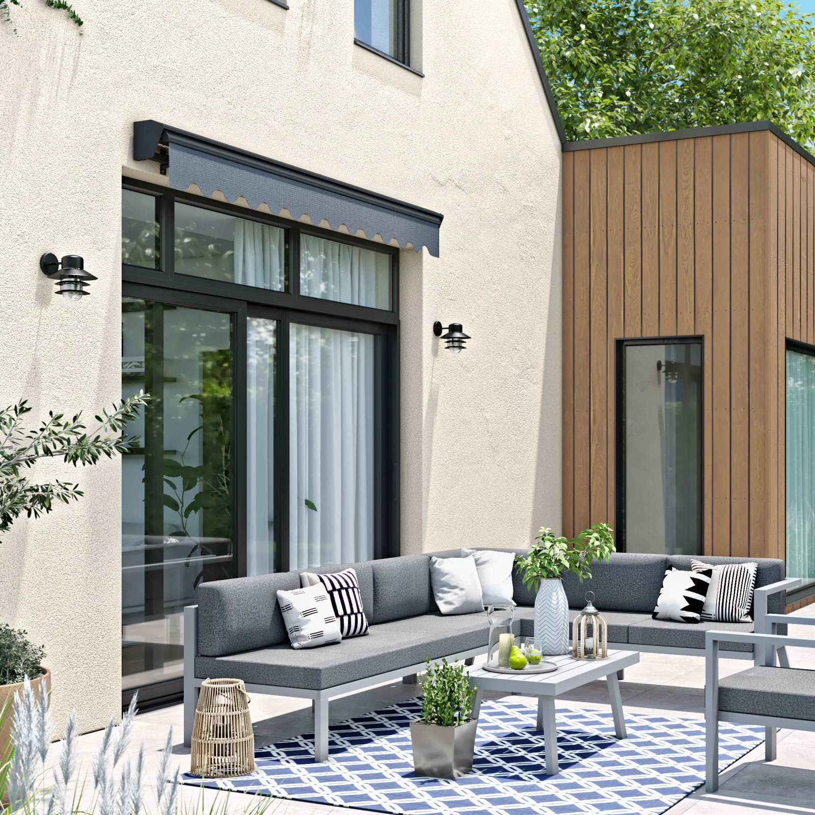 Store banne 2,50 x 2 m avec coffre semi-intégral