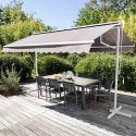 Store banne double pente avec 4 dalles de lestage