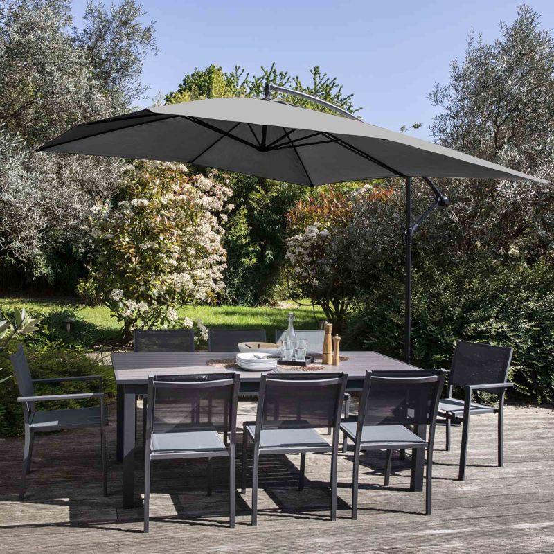 Parasol déporté inclinable carré (3 x 3m)