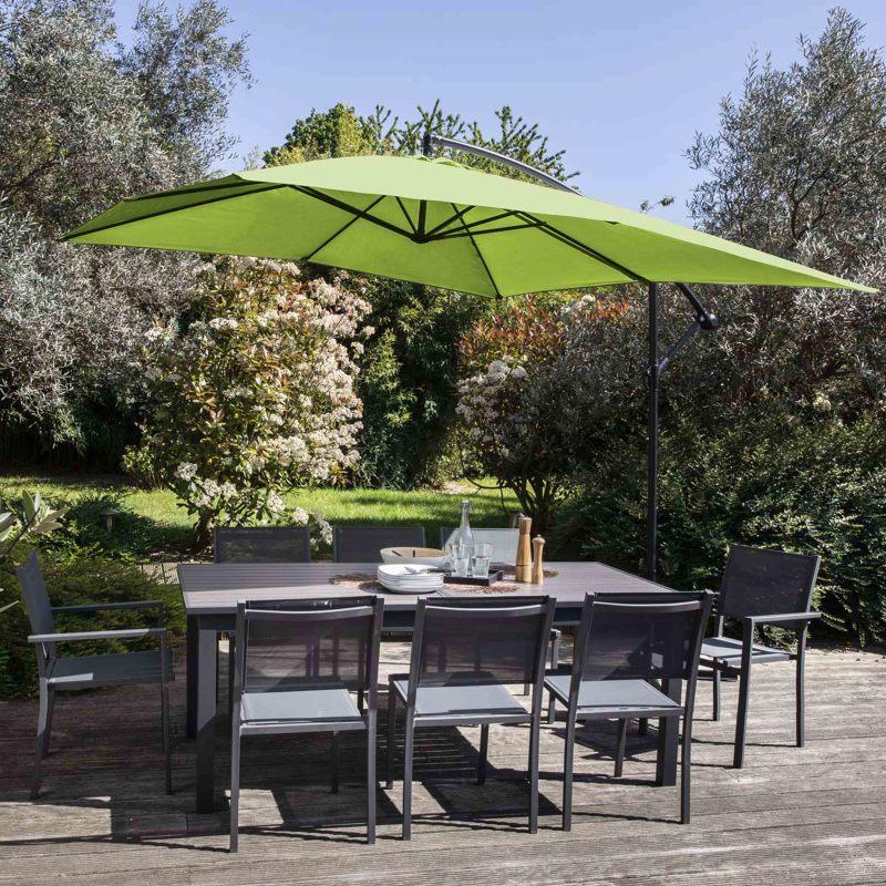 Parasol déporté inclinable carré (3 x 3m)