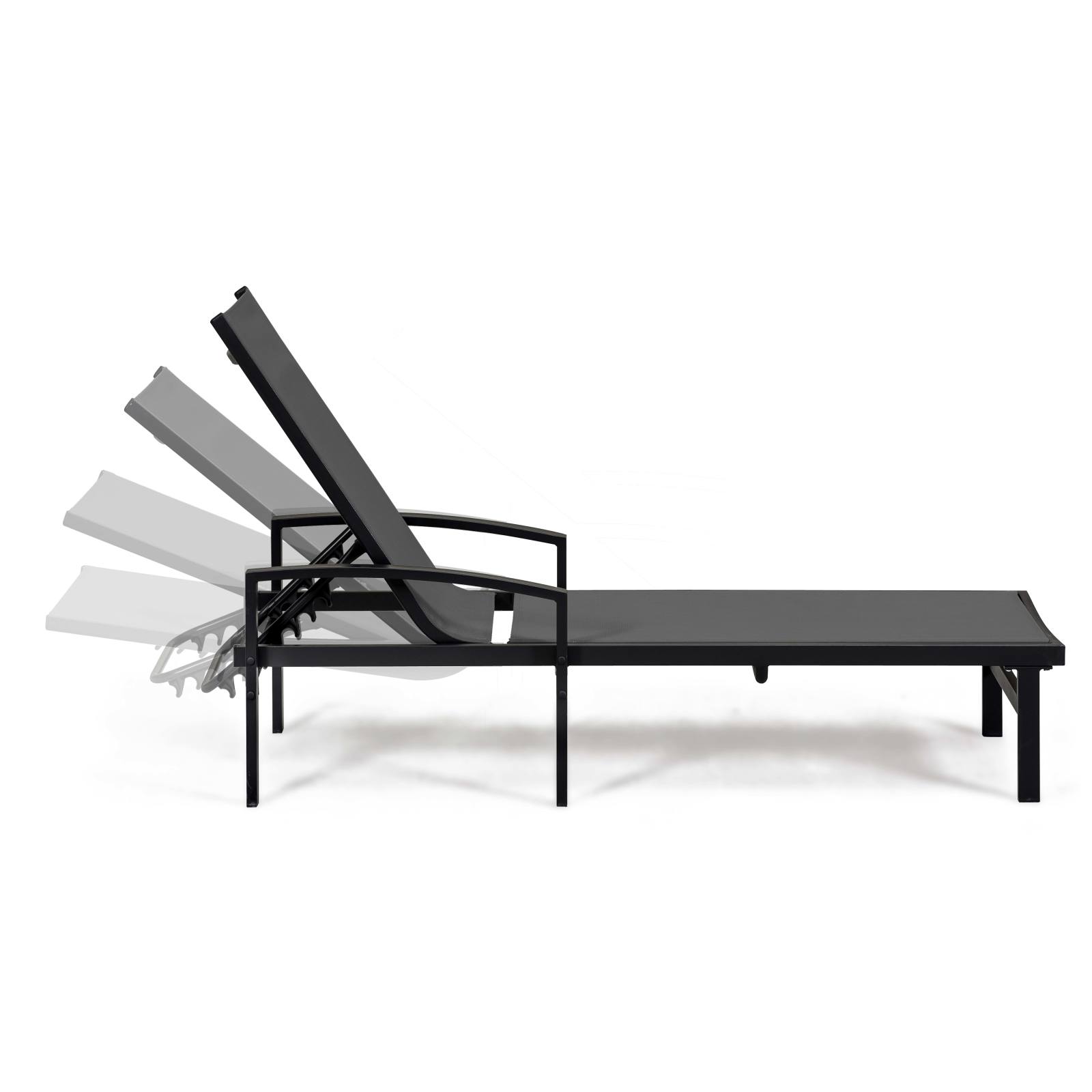 Lot de 2 bains de soleil avec accoudoirs, inclinables 5 positions