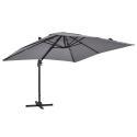 Ensemble parasol déporté carré (3 x 3m) rotatif 360° + 4 dalles à lester remplissables