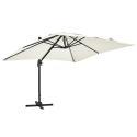 Ensemble parasol déporté carré (3 x 3m) rotatif 360° + 4 dalles à lester remplissables