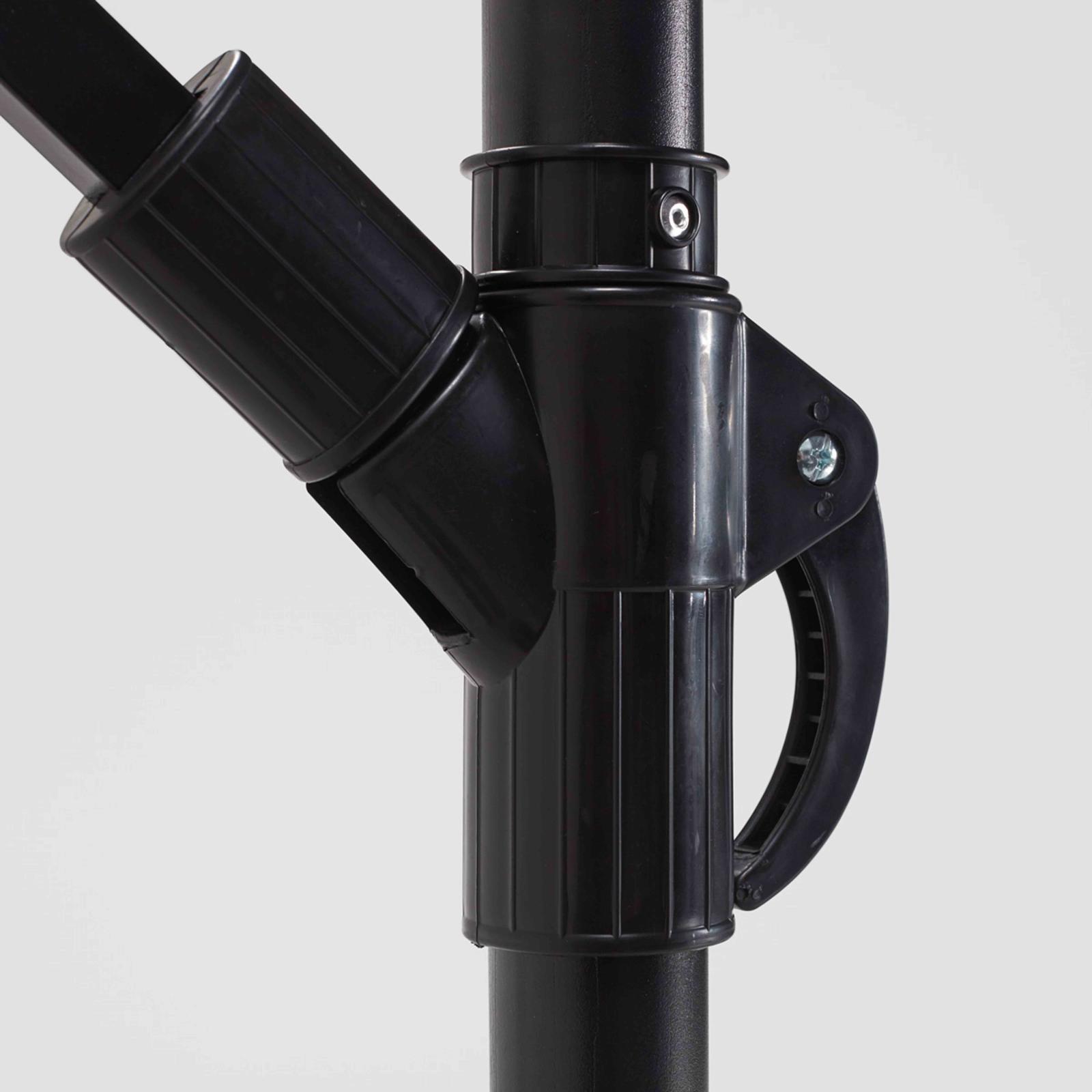 Ensemble parasol déporté carré inclinable (3 x 3 m)  + 4 dalles à lester remplissables