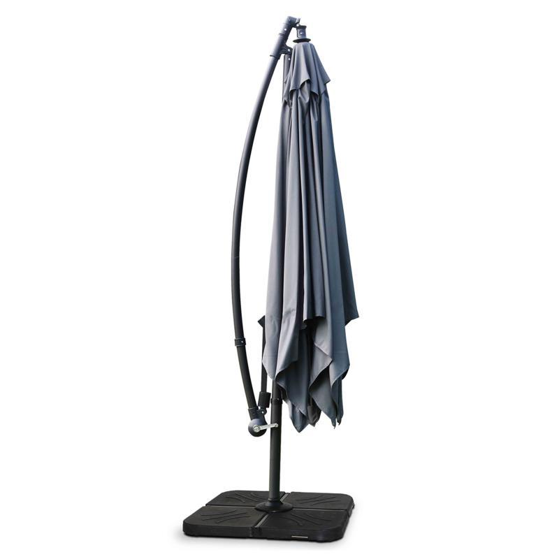 Ensemble parasol déporté inclinable (3 x 3m) + 4 dalles lestées