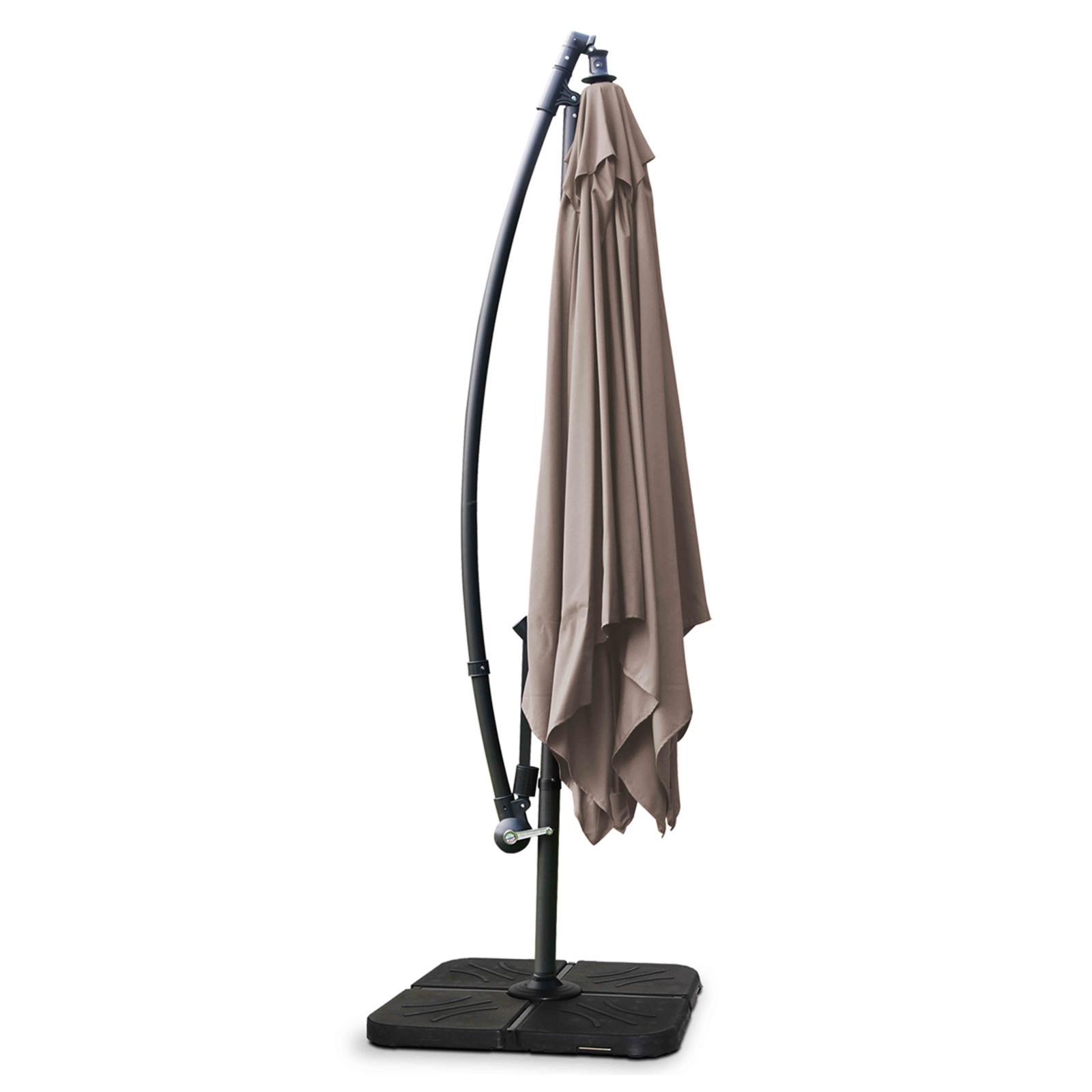 Ensemble parasol déporté inclinable (3 x 3m) + 4 dalles lestées