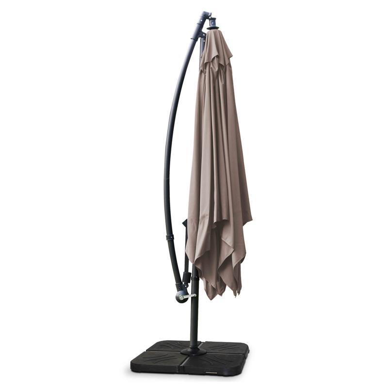 Ensemble parasol déporté inclinable (3 x 3m) + 4 dalles lestées