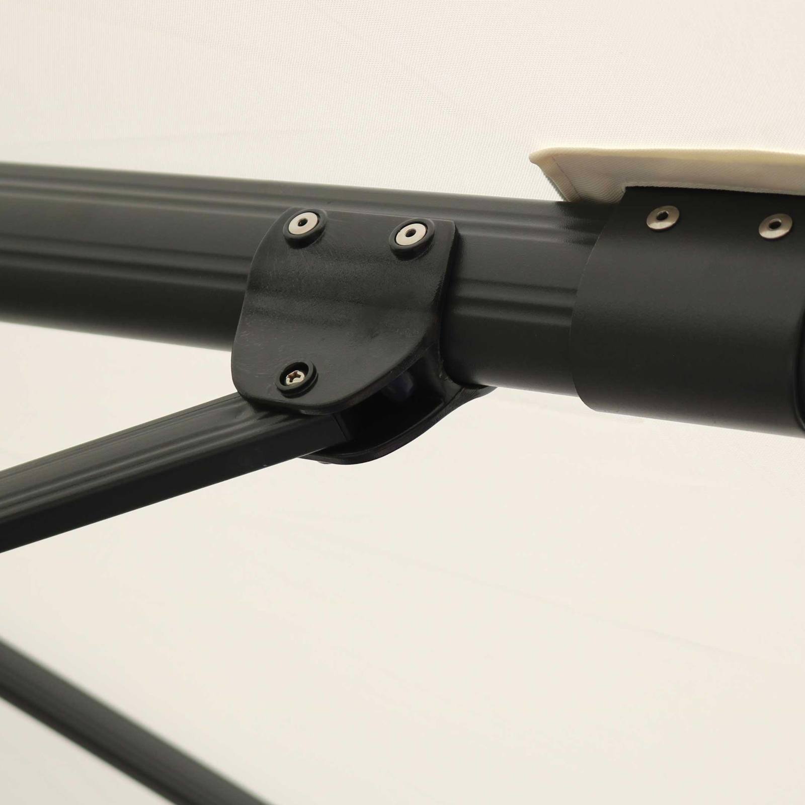 Ensemble parasol déporté carré (3 x 3m) rotatif 360° + 4 dalles à lester remplissables