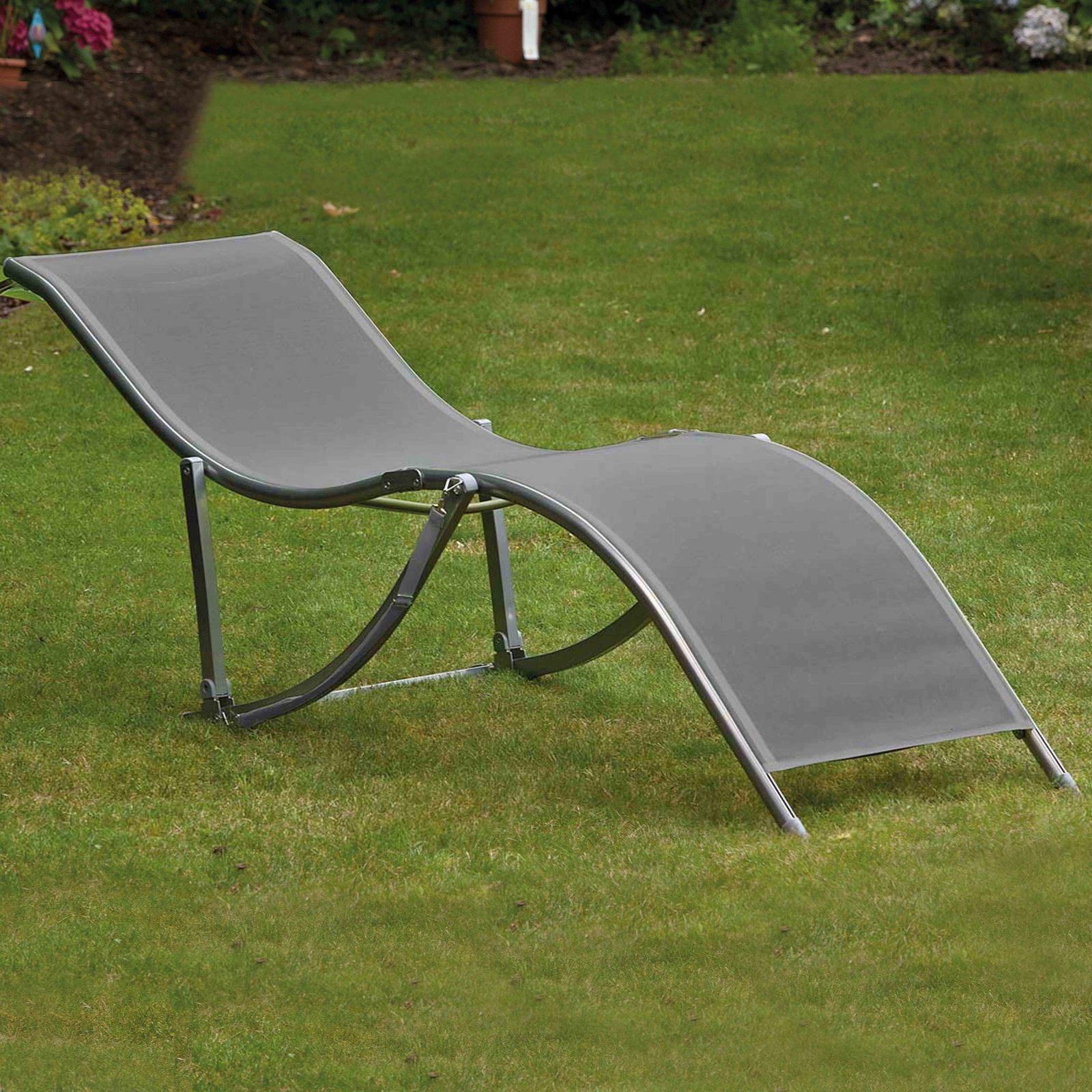 Lot de 4 bains de soleil en textilene