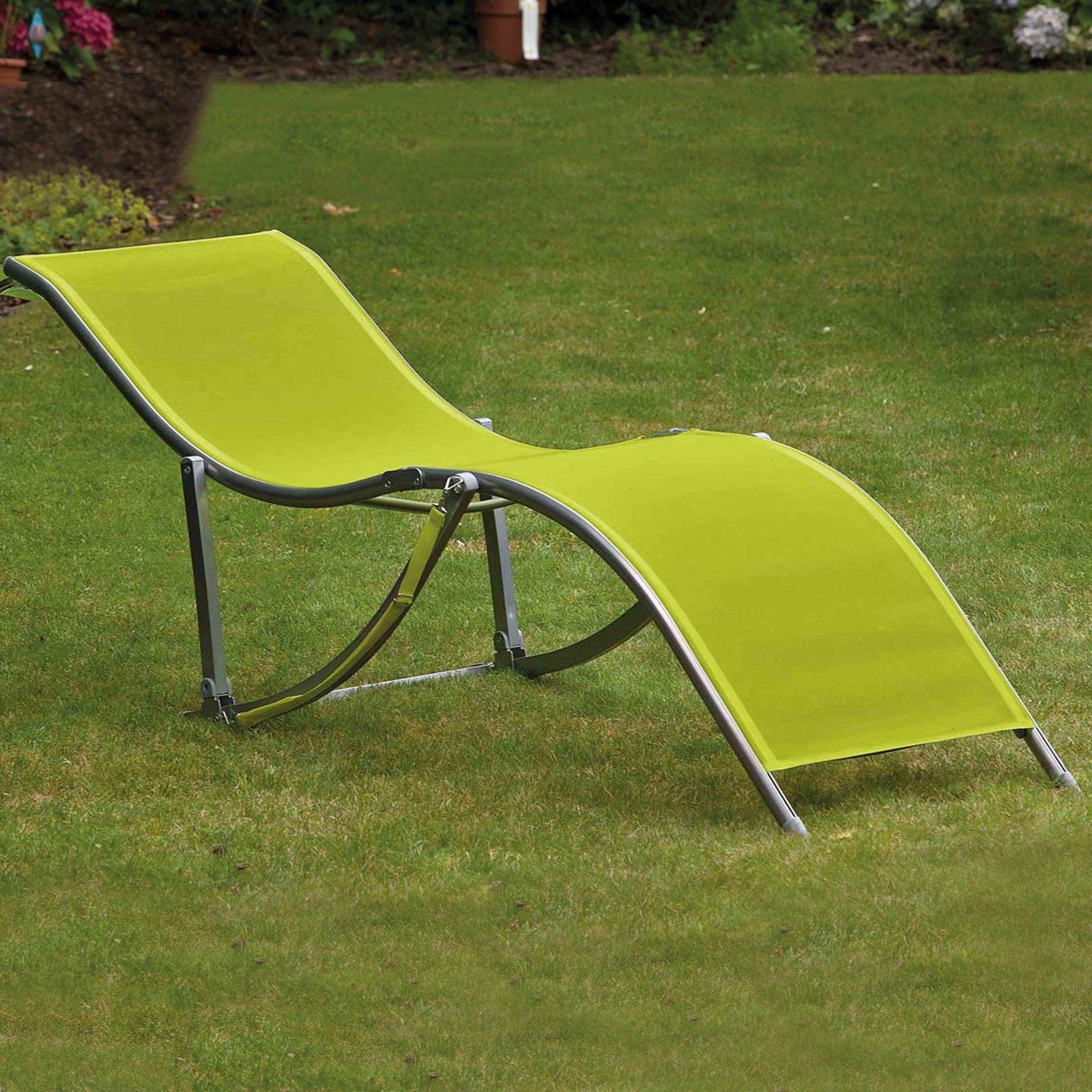 Lot de 4 bains de soleil en textilene