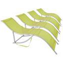 Lot de 4 bains de soleil en textilene