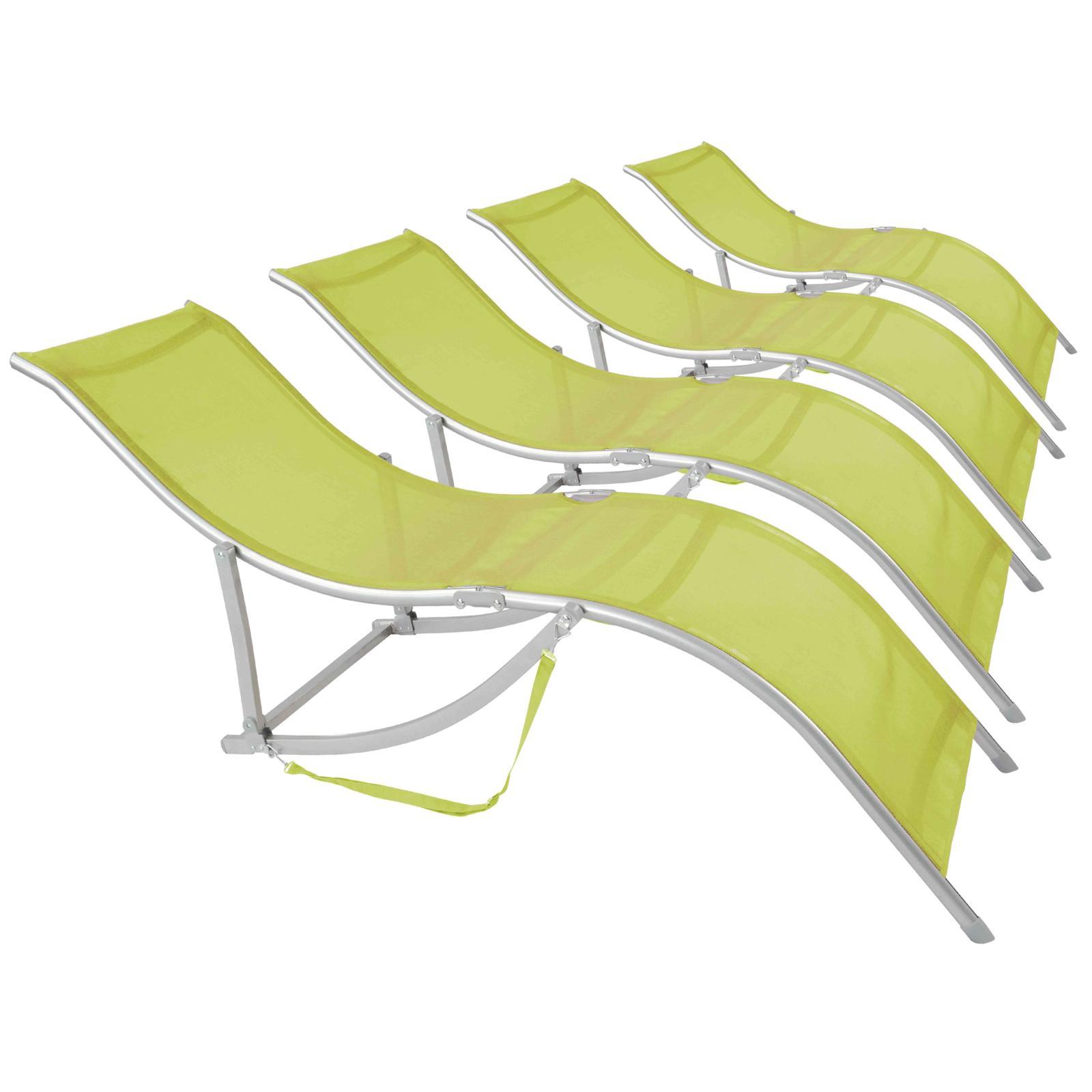 Lot de 4 bains de soleil en textilene