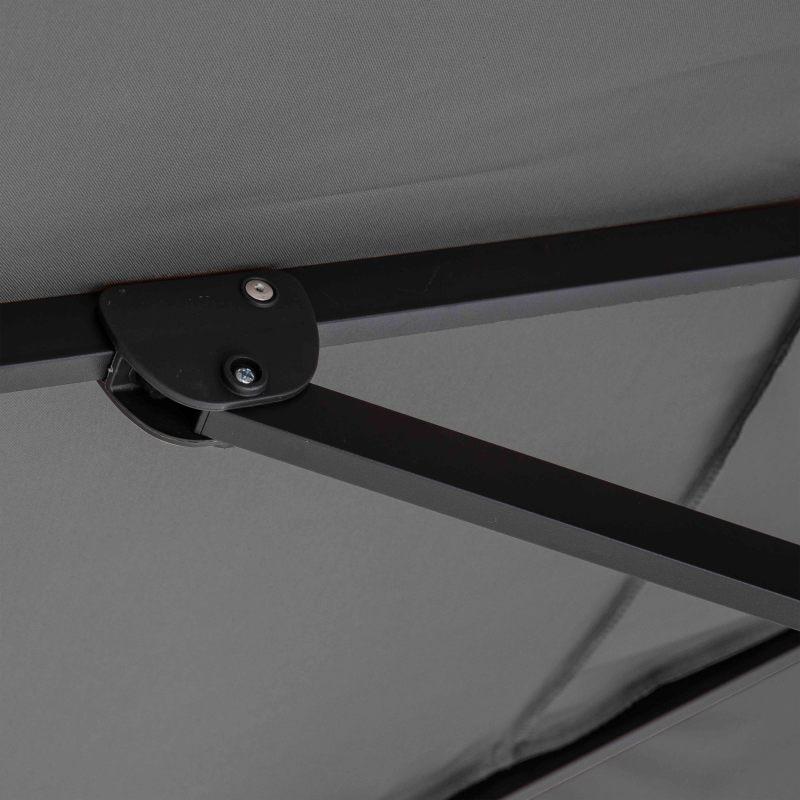 Ensemble parasol déporté carré (3 x 3m) rotatif 360° + 4 dalles à lester remplissables