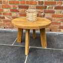 Table basse ronde en teck recyclé massif