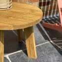 Table basse ronde en teck recyclé massif