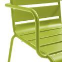 Chaise avec accoudoirs en métal