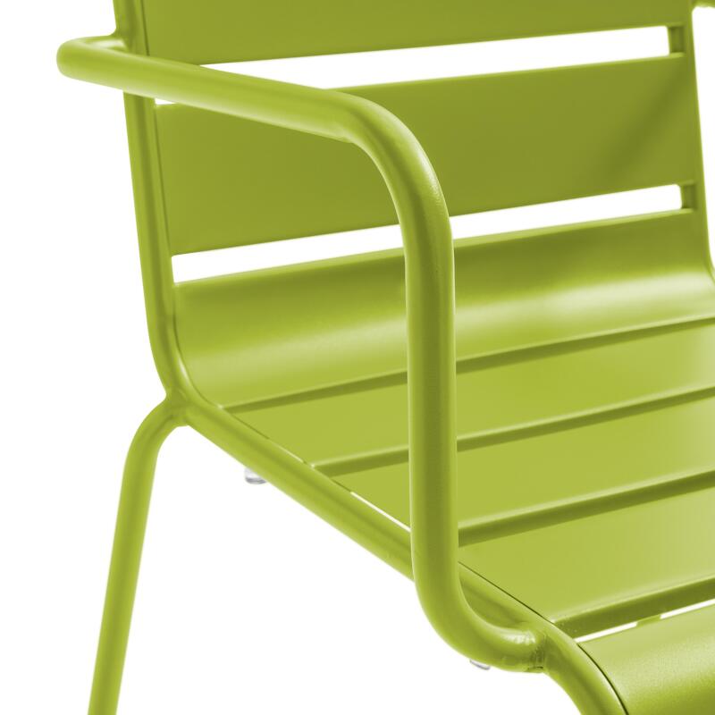 Chaise avec accoudoirs en métal