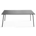 Table de jardin rectangulaire 180 x 90 cm et 6 chaises en métal