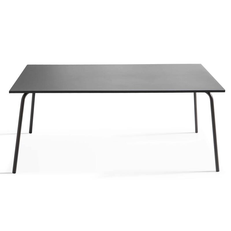 Table de jardin rectangulaire 180 x 90 cm et 6 chaises en métal