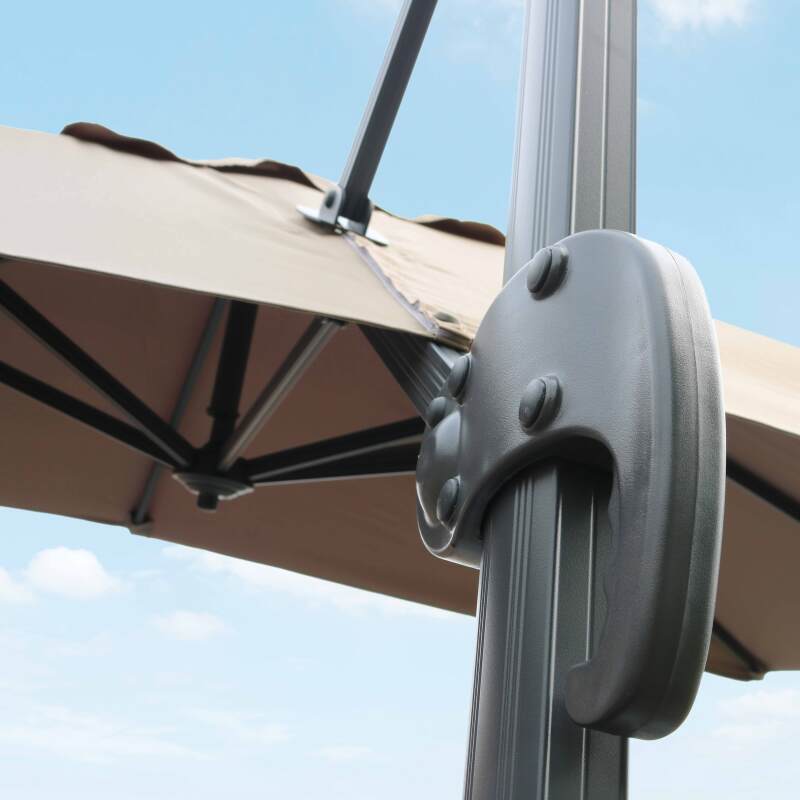 Parasol déporté rectangulaire rotatif 360° (2 x 3m) (4/5)