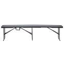 Banc pliant noir 3 places 180cm