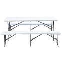 Table et bancs pliants 8 places - Lot de 5