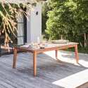 Table de jardin rectangulaire extensible en bois d'eucalyptus