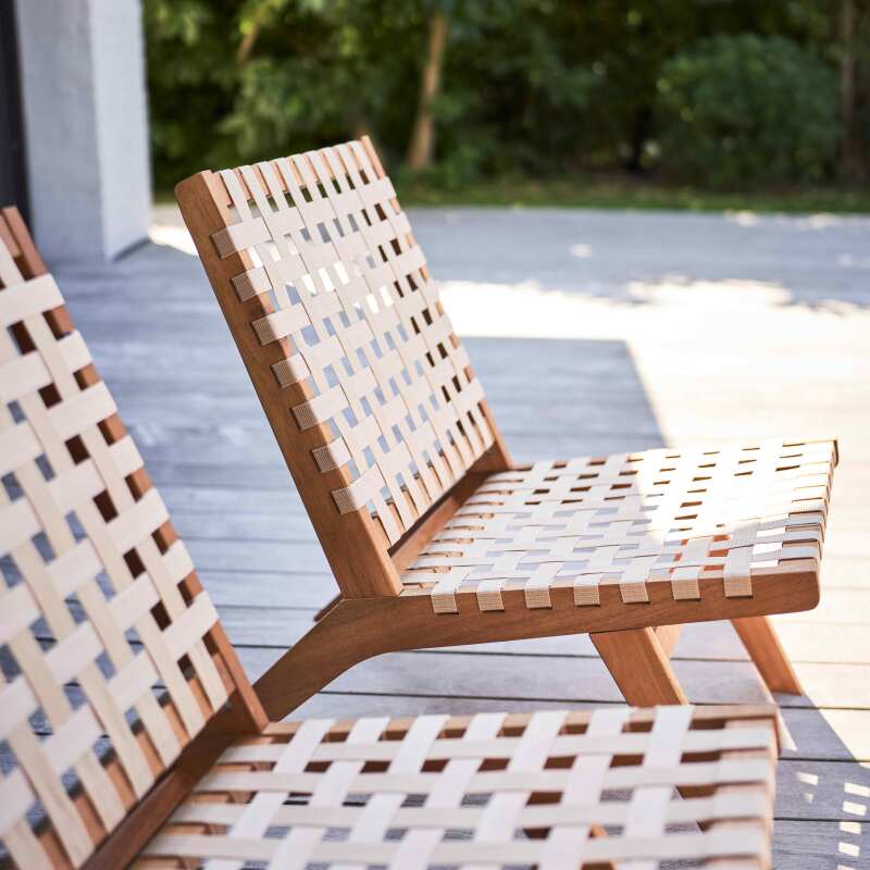 Lot de 2 fauteuils relax en bois d'eucalyptus