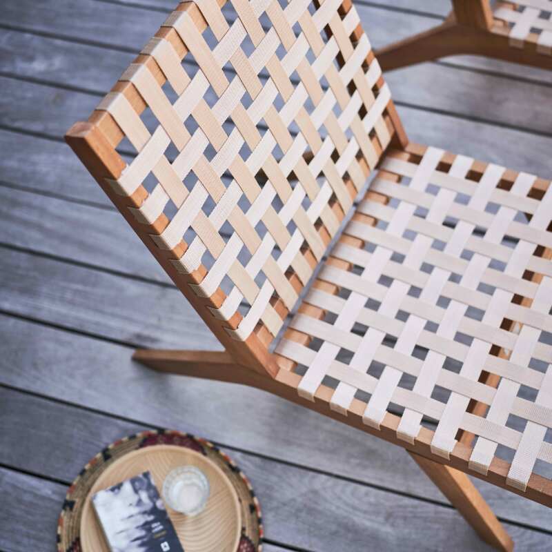 Lot de 2 fauteuils relax en bois d'eucalyptus