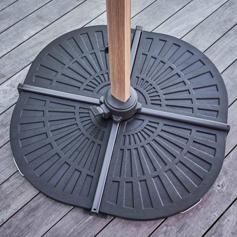 Ensemble parasol déporté inclinable (3 x 3m) + 4 dalles lestées