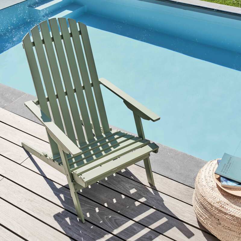 Fauteuil relax de jardin en bois d'eucalyptus FSC® pliant et inclinable - Ambiance