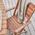 Lot de 2 chaises pliantes avec accoudoirs en bois d'eucalyptus