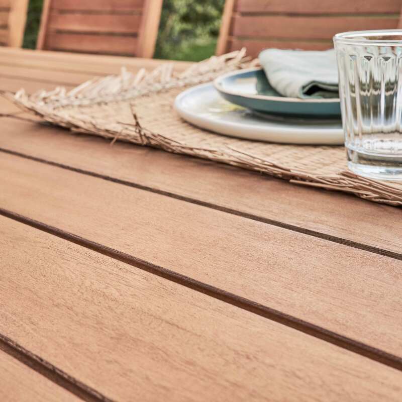Table de jardin rectangulaire extensible (200/300 x 110 x 76 cm) en bois d'eucalyptus