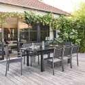 Table de jardin rectangulaire extensible (174/238 x 100 x 74 cm) en aluminium noir
