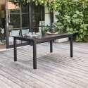 Table de jardin rectangulaire extensible en aluminium avec 6 chaises et 2 chaises avec accoudoirs