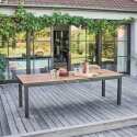 Ensemble table de jardin rectangulaire extensible 320 x 100 x 76 cm avec 8 chaises et 2 chaises avec accoudoirs